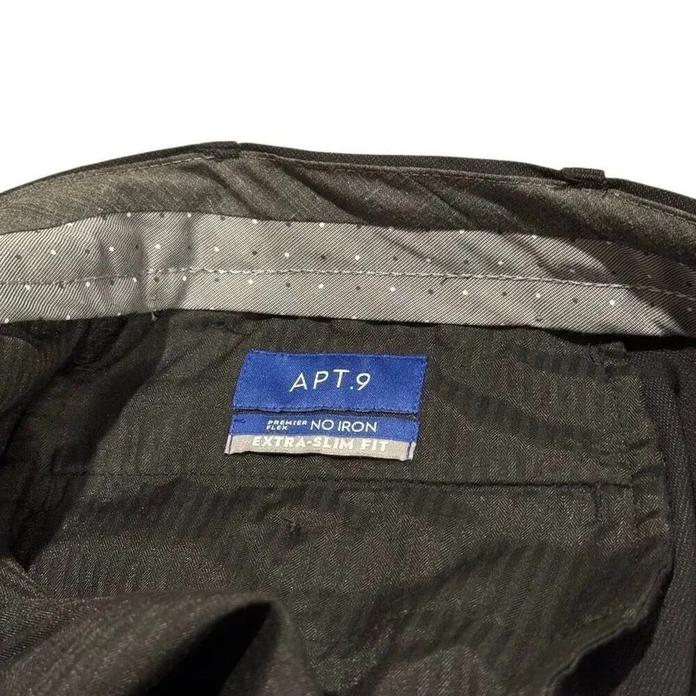 Apt. 9 Extra-Slim Fit Black Gray Dress Suit Pants Men’s 28/30